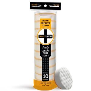 SneakERASERS Instant Sole & Sneaker Cleaner Dual-Sided Cleaning Sponges, 10-Pack